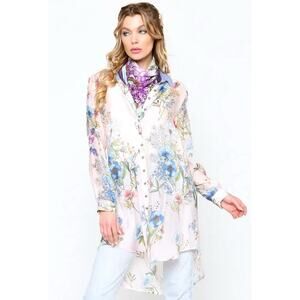 NWT Aratta Pretty Girl Pale Pink Sheer Shirt Dress Shirt medium NEW